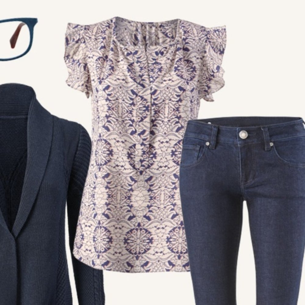 Flutter Sleeve Blouse (M) #3074